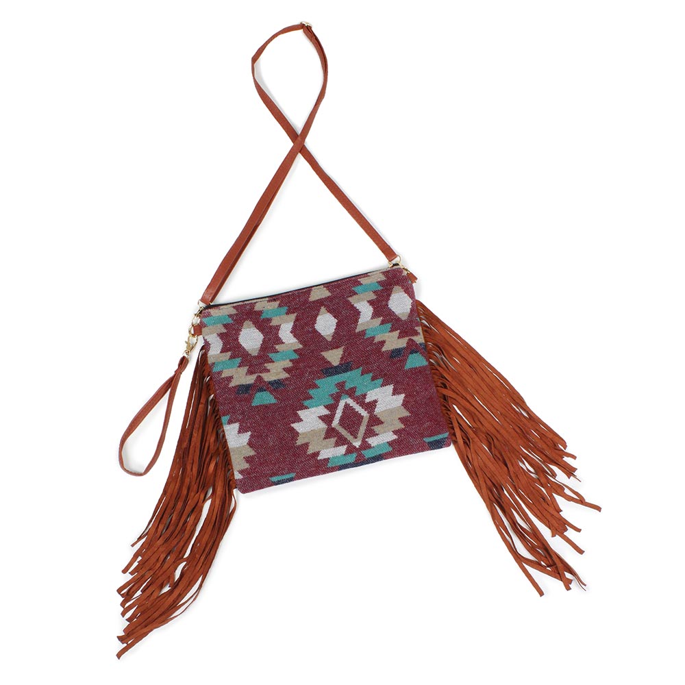 iLLASPARKZ Western Pattern Tassel Crossbody / Clutch Bag