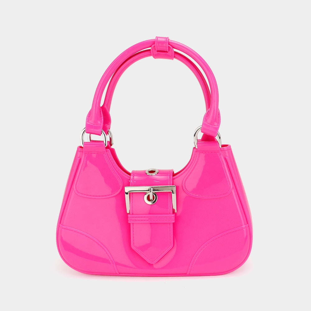 iLLASPARKZ Buckle Pointed Jelly Shoulder Bag / Hand Bag