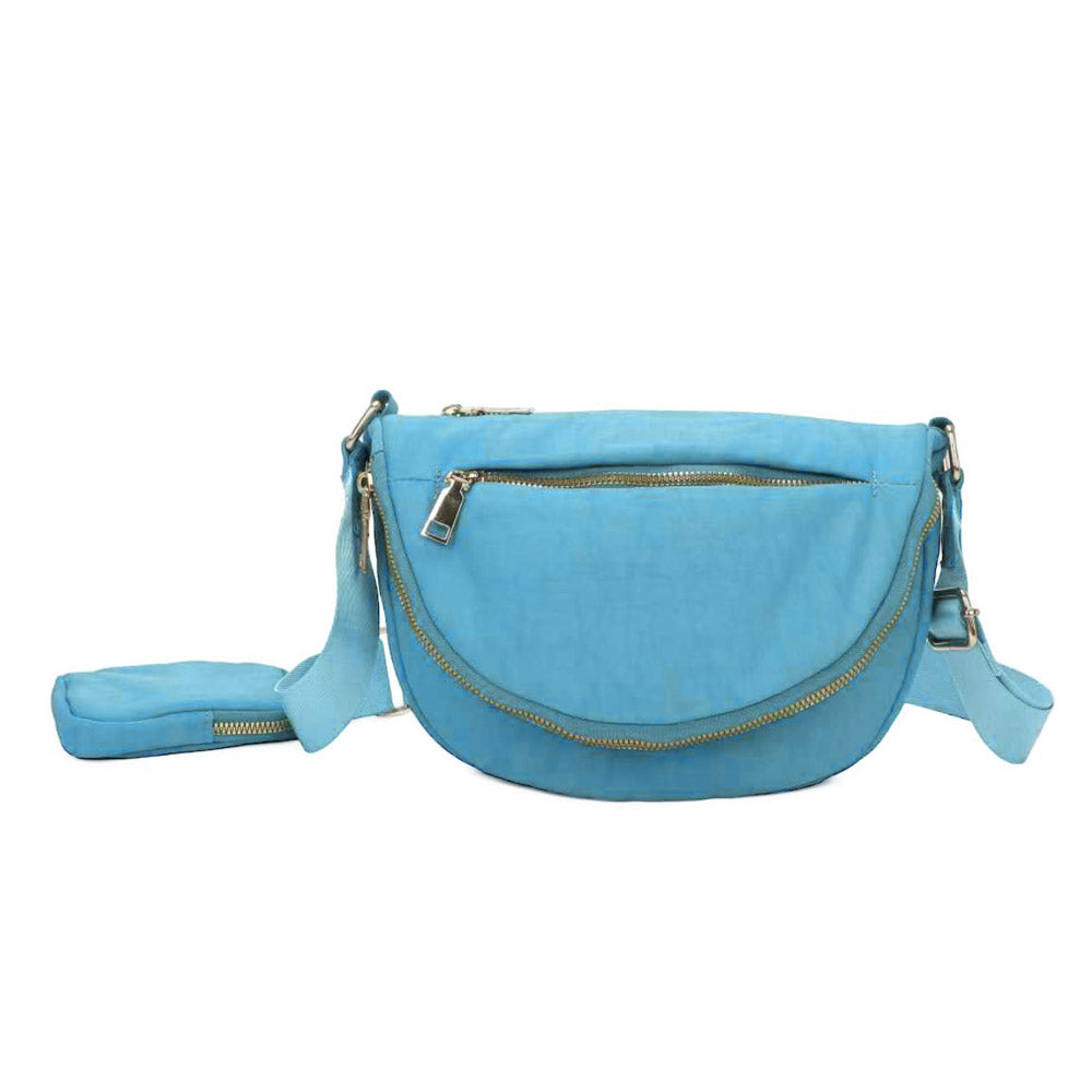 iLLASPARKZ Half Round Solid Nylon Crossbody Bag