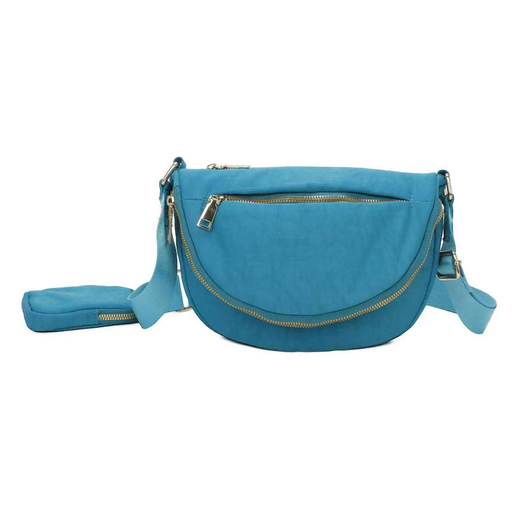 iLLASPARKZ Half Round Solid Nylon Crossbody Bag