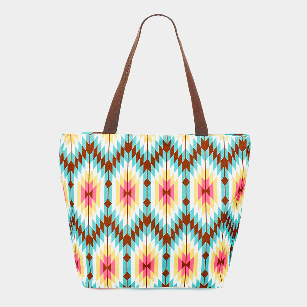 iLLASPARKZ Aztec Patterned Beach Tote Bag