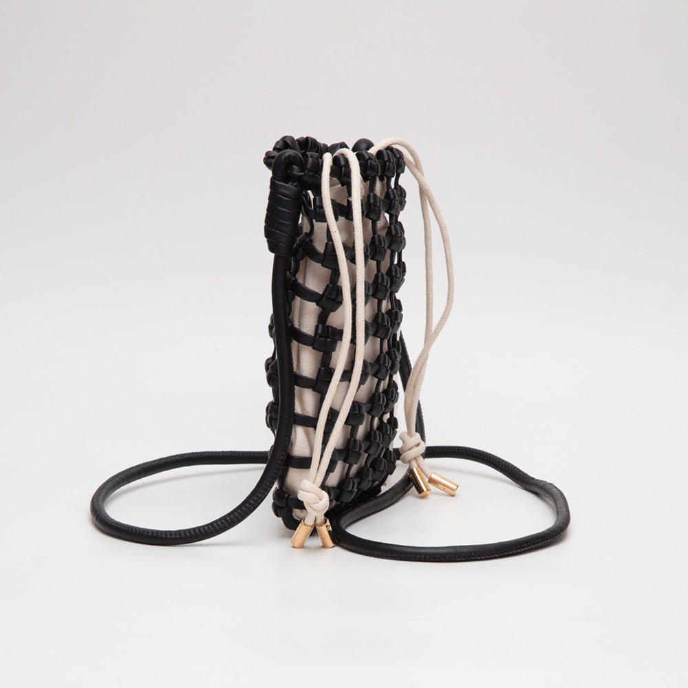 iLLASPARKZ Faux Leather Mini Woven Crossbody Bag