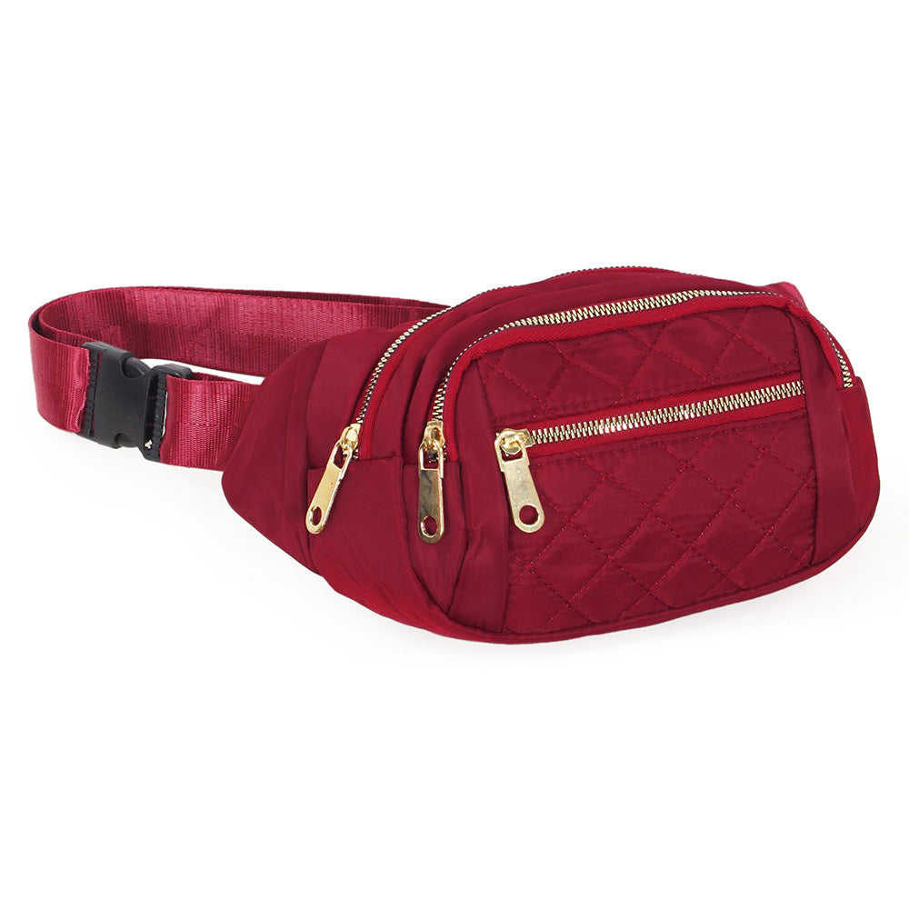 iLLASPARKZ Quilted Multi Pocket Sling Bag / Fanny Pack / Belt Bag