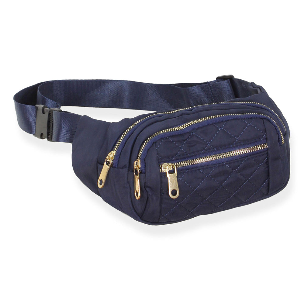 iLLASPARKZ Quilted Multi Pocket Sling Bag / Fanny Pack / Belt Bag