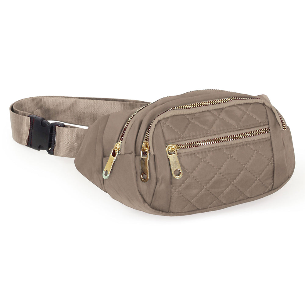 iLLASPARKZ Quilted Multi Pocket Sling Bag / Fanny Pack / Belt Bag