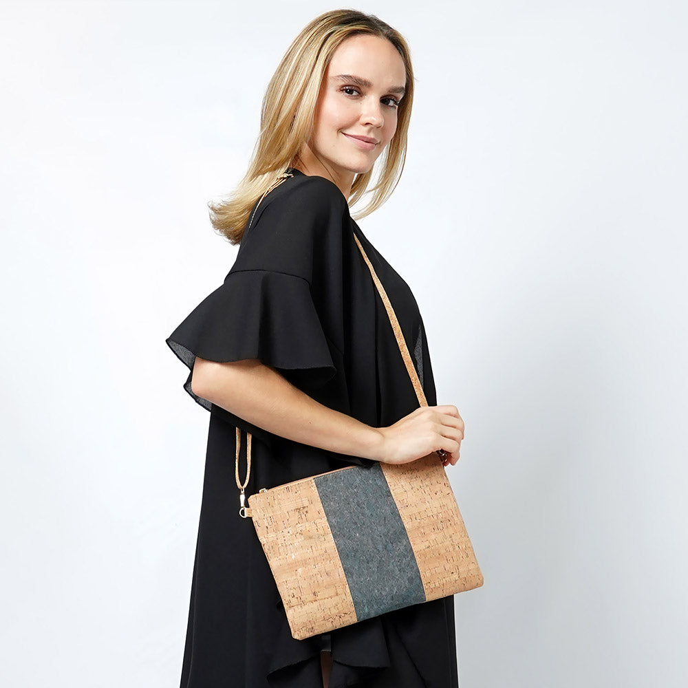 iLLASPARKZ Color Block Cork Crossbody Bag