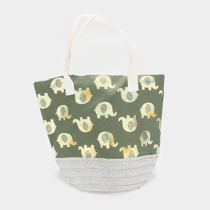 iLLASPARKZ Metallic Elephant Patterned Tote Bag