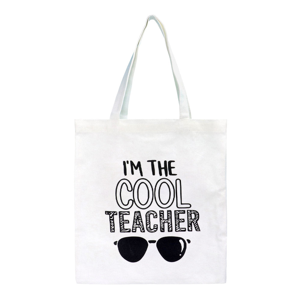 iLLASPARKZ I'm the Cool Teacher Message Sunglasses Printed Tote Bag