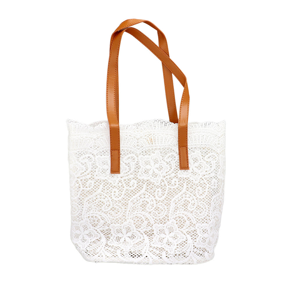 iLLASPARKZ Flower Lace Tote Bag / Shoulder Bag