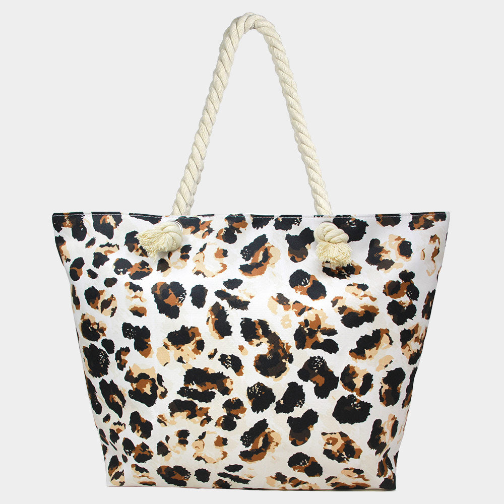 iLLASPARKZ Leopard Print Beach Tote Bag