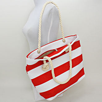 iLLASPARKZ Large Canvas Striped Tote Beach Bag