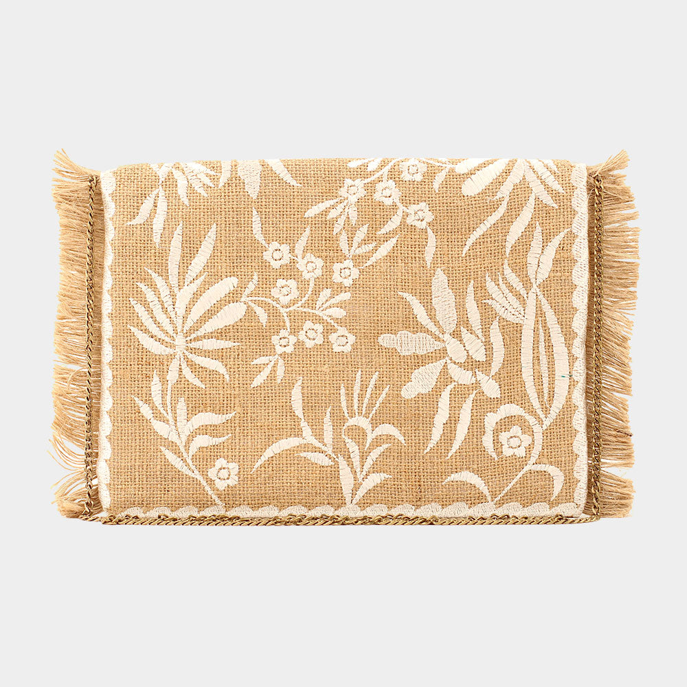 iLLASPARKZ Boho Flower Embroidered Clutch/Crossbody Bag