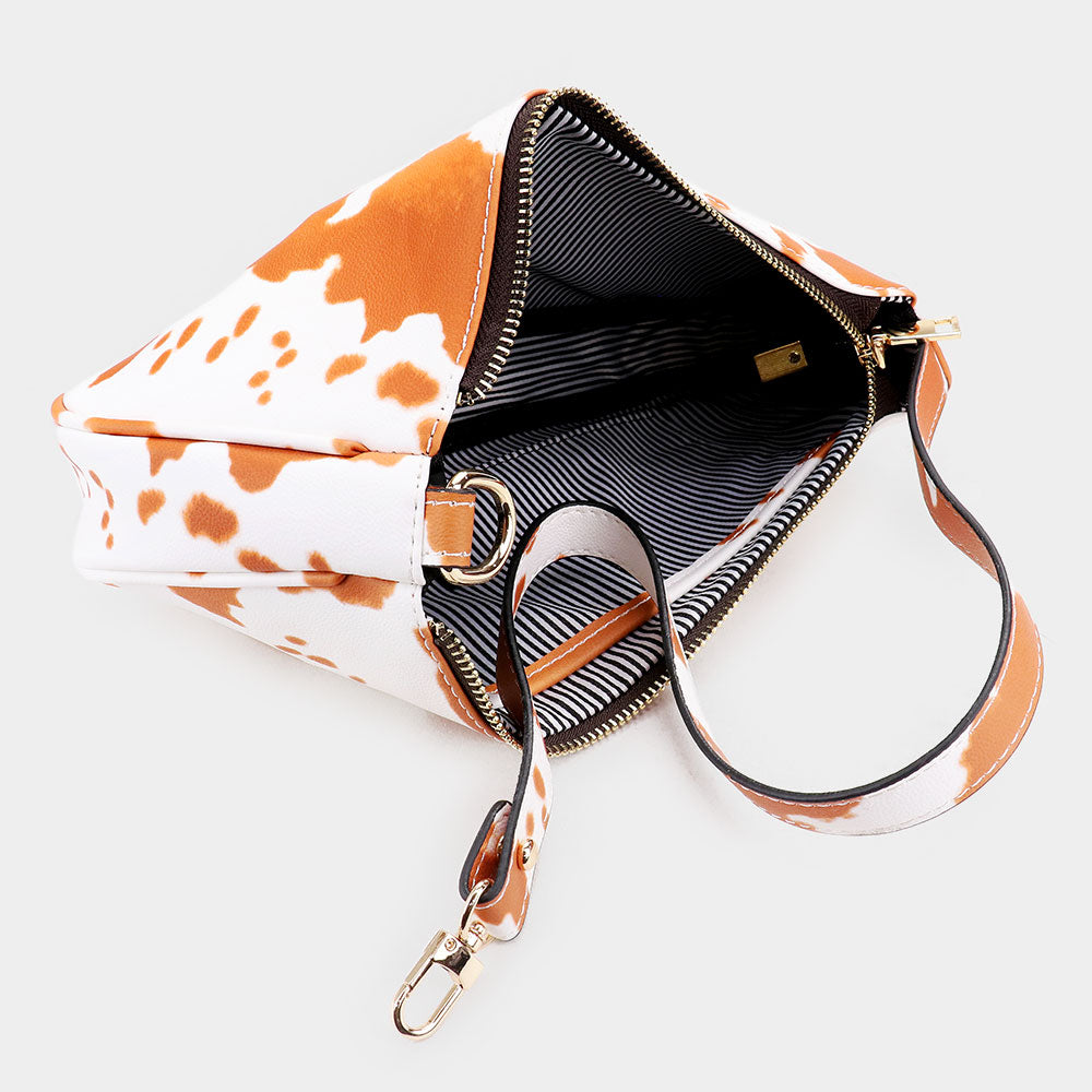 iLLASPARKZ Cow Pattern Faux Leather Shoulder Bag