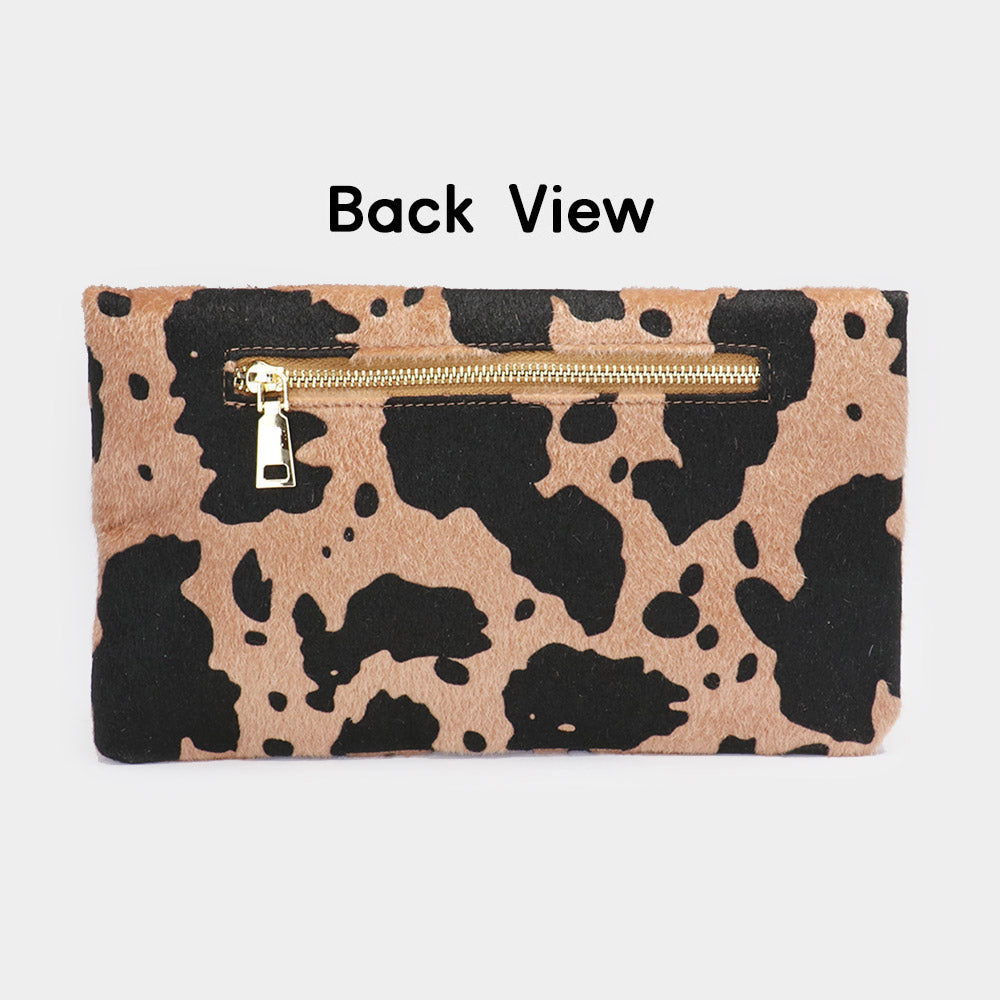 iLLASPARKZ Cow Patterned Folding Clutch Bag