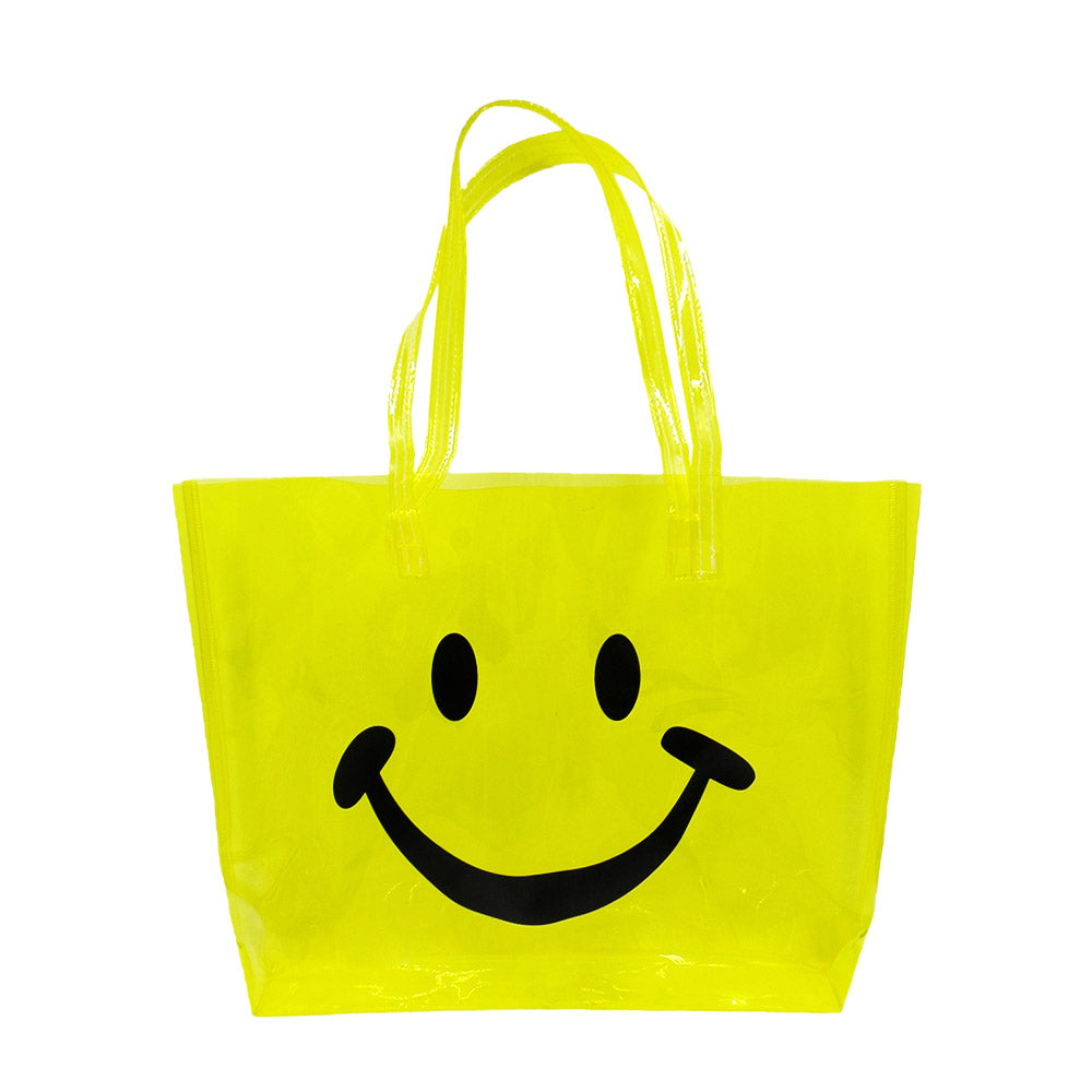 iLLASPARKZ Smile Face Printed Transparent Tote Bag / Shoulder Bag