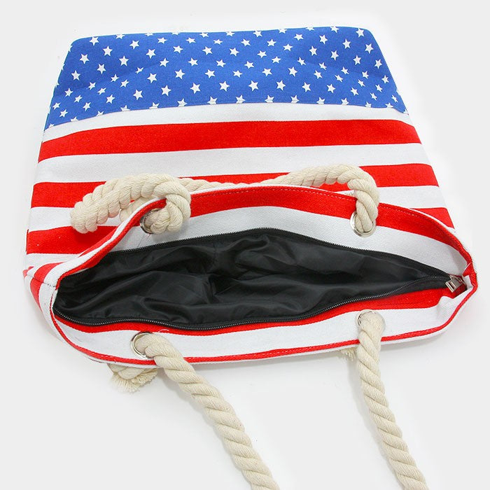 iLLASPARKZ American flag beach bag