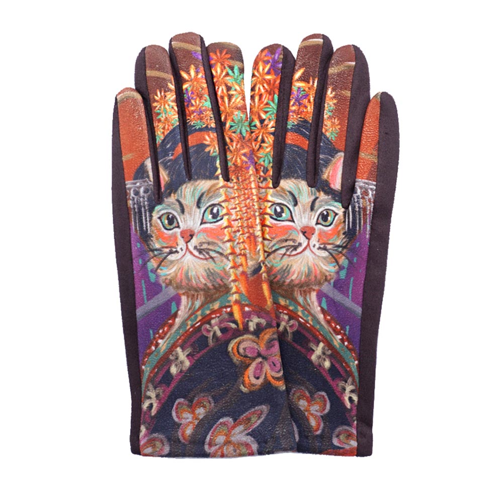 iLLASPARKZ Cat Printed Smart Touch Gloves