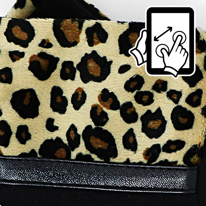 iLLASPARKZ Leopard Pattern Cuff Detail Smart Touch Gloves