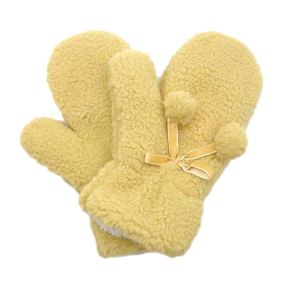 iLLASPARKZ Velvet Ribbon Sherpa Mitten Gloves