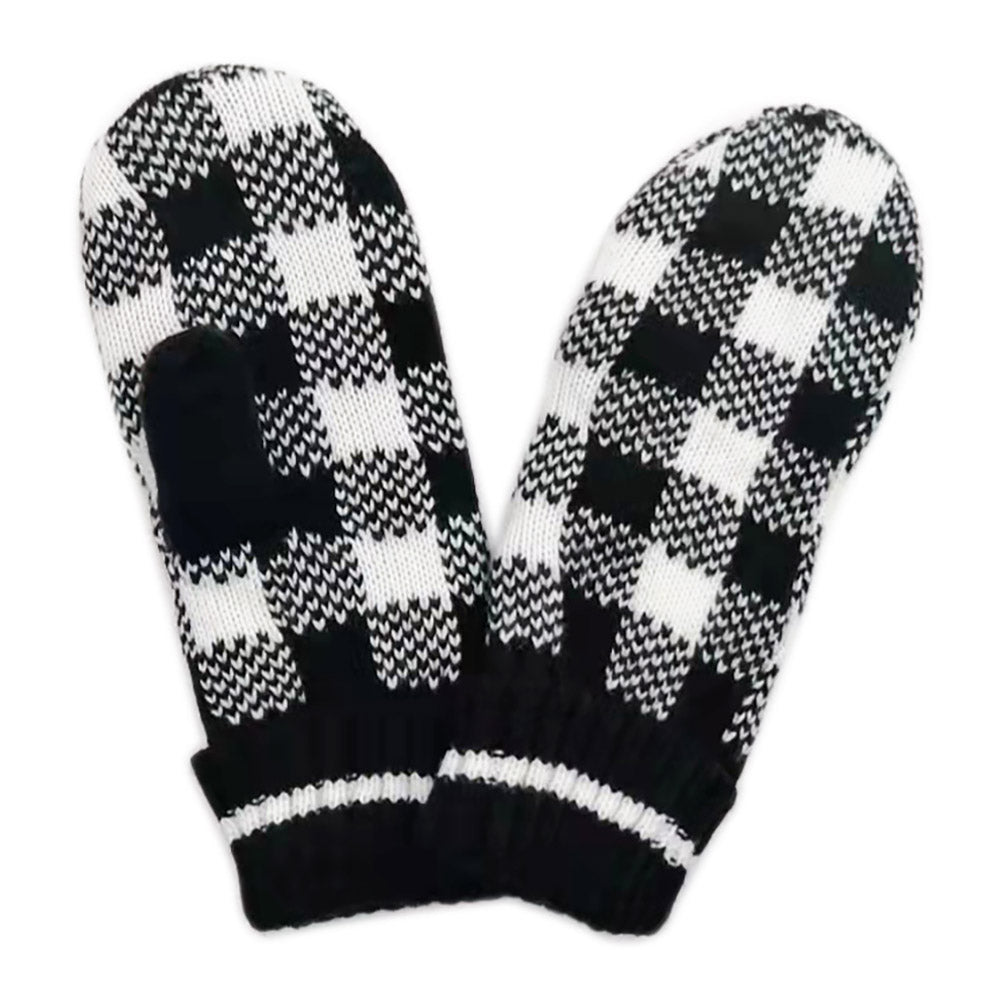 iLLASPARKZ Buffalo Check Patterned Mitten Gloves