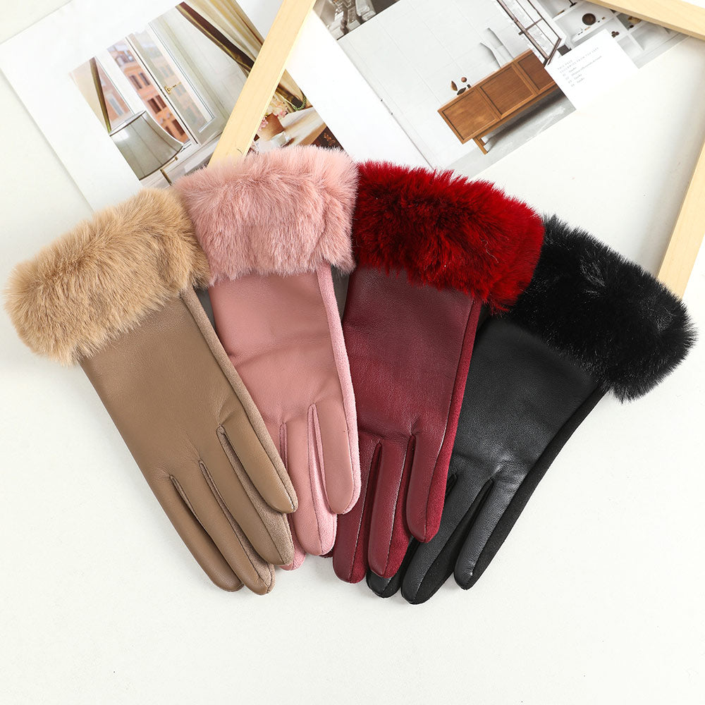 iLLASPARKZ Faux Fur Cuff Touch Smart Gloves