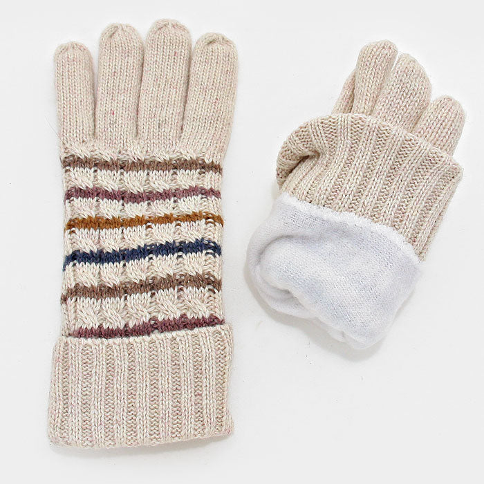 iLLASPARKZ Fleece Lined Knit Stripe Gloves