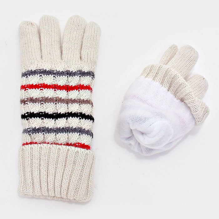 iLLASPARKZ Fleece Lined Knit Stripe Gloves