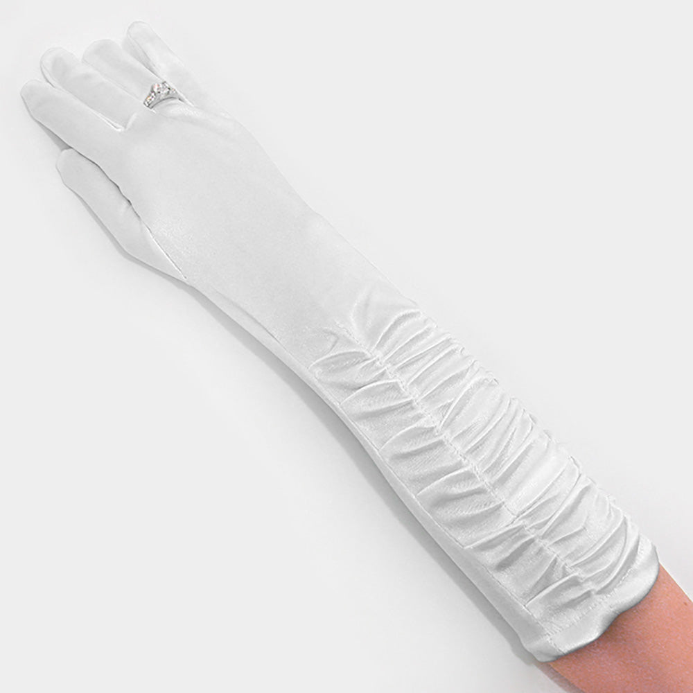 iLLASPARKZ Dressy satin ruffle gloves