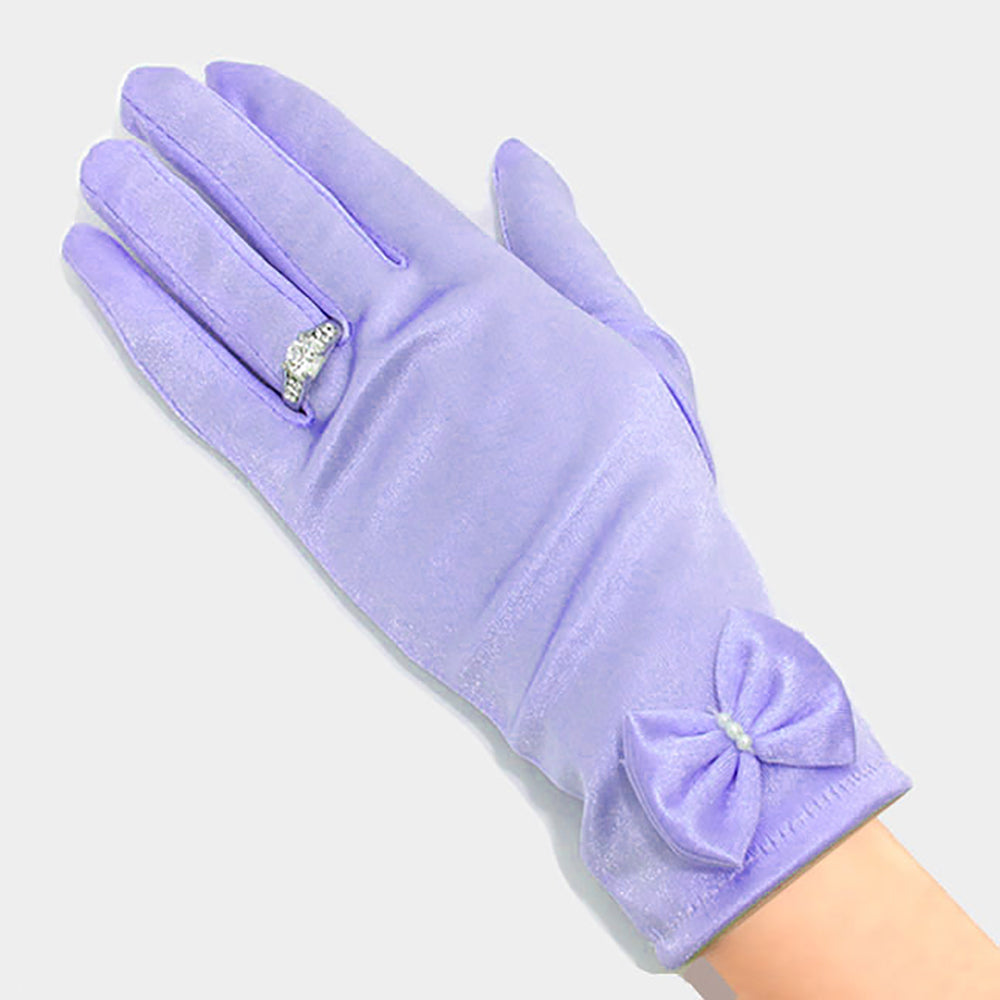 iLLASPARKZ Dressy satin bow gloves