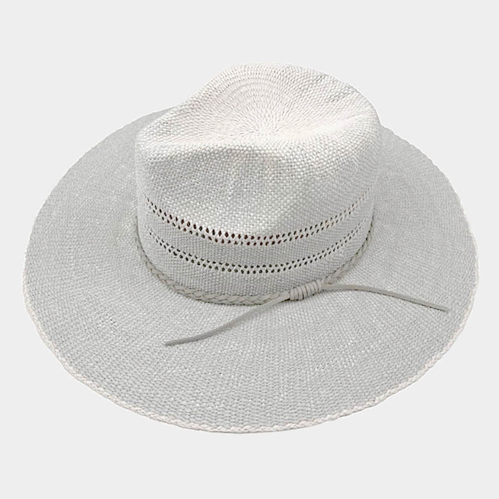 iLLASPARKZ Braided Trim Woven Straw Fedora Hat