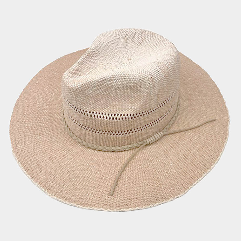 iLLASPARKZ Braided Trim Woven Straw Fedora Hat