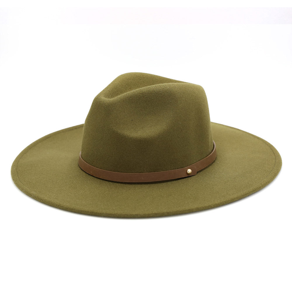 iLLASPARKZ Faux Leather Band Trimmed Felt Panama Hat