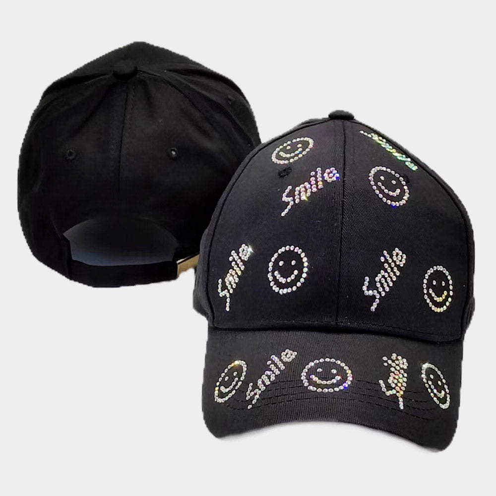 iLLASPARKZ Bling Smile Message Smile Face Patterned Baseball Cap