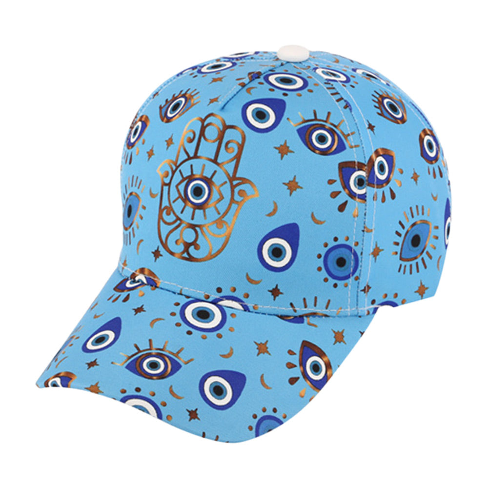 iLLASPARKZ Hamsa Hand Pointed Evil Eye Pattern Printed Baseball Cap