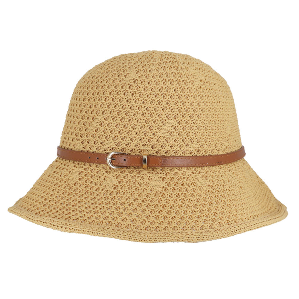 iLLASPARKZ Faux Leather Band Sun Hat