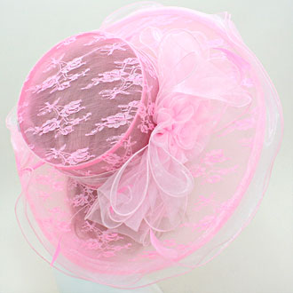 iLLASPARKZ Polyester Feather Flower Laced Dressy Hat