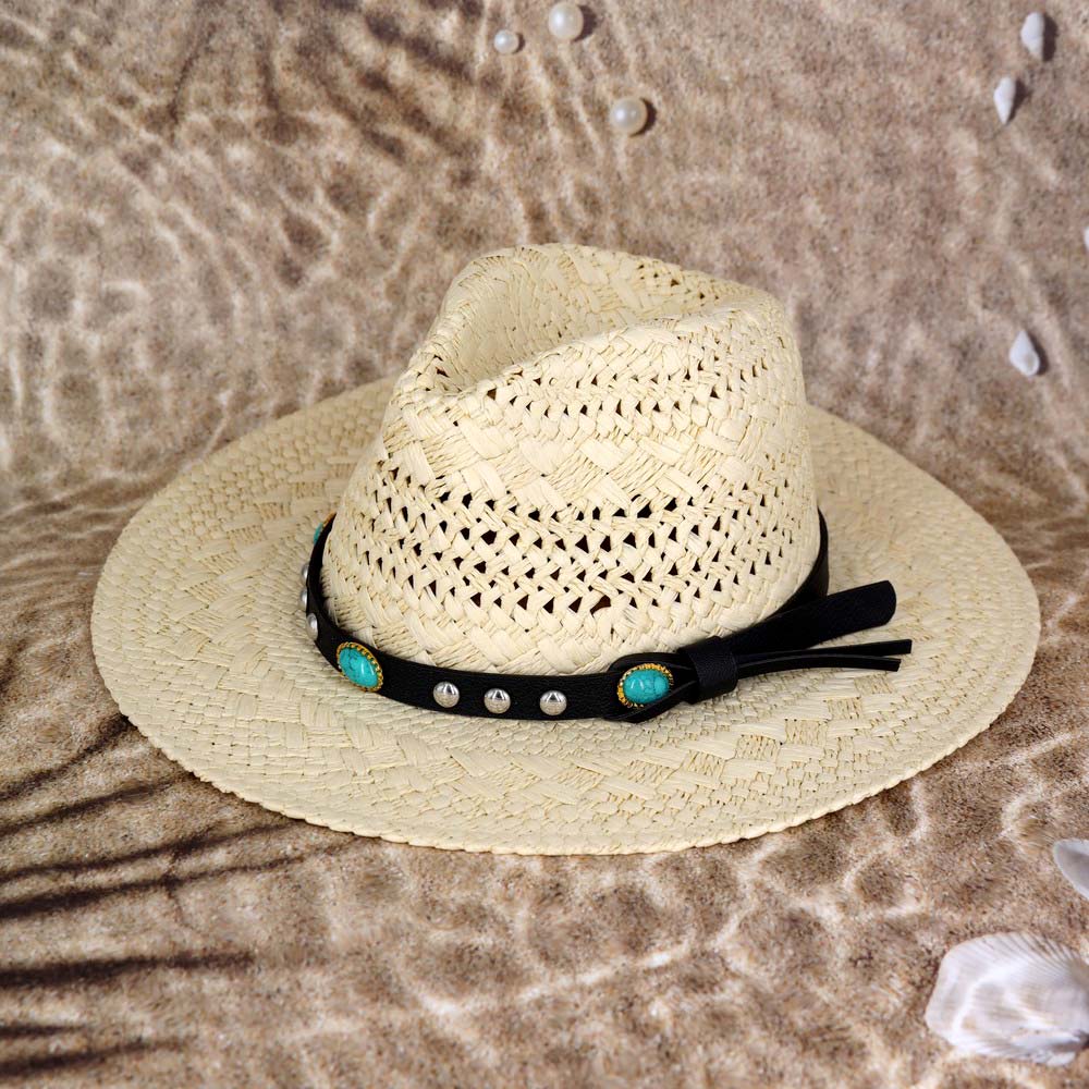 iLLASPARKZ Straw Handmade Sun Hat With Beaded Band