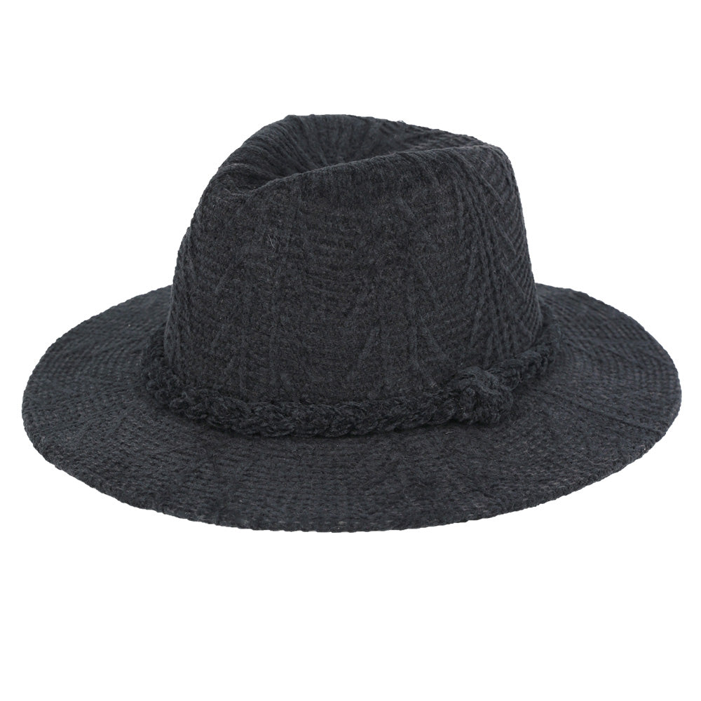 iLLASPARKZ Chenille Pattern Fedora Hat with Braided Band