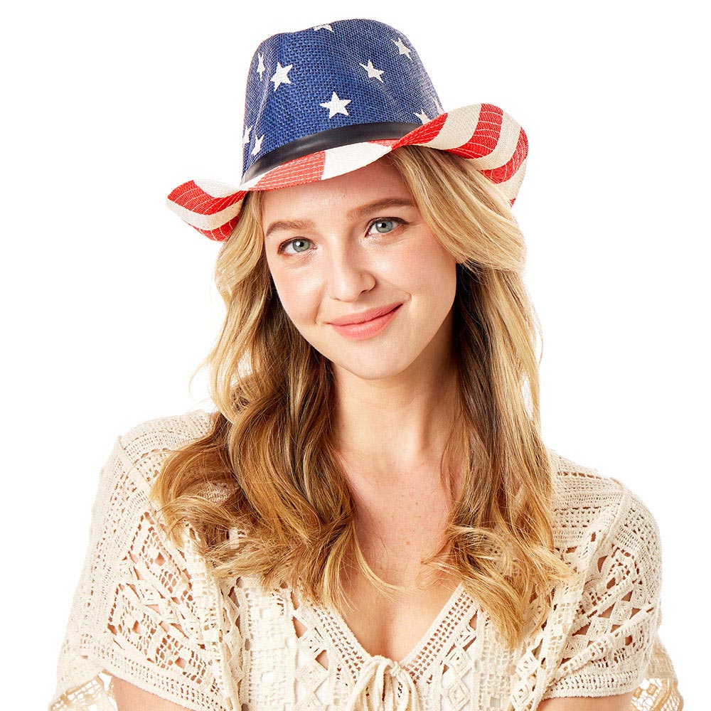 iLLASPARKZ American flag faux leather belt fedora hat