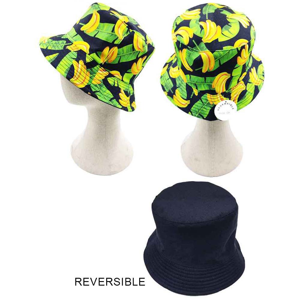 iLLASPARKZ Banana Leaf Patterned Reversible Bucket Hat