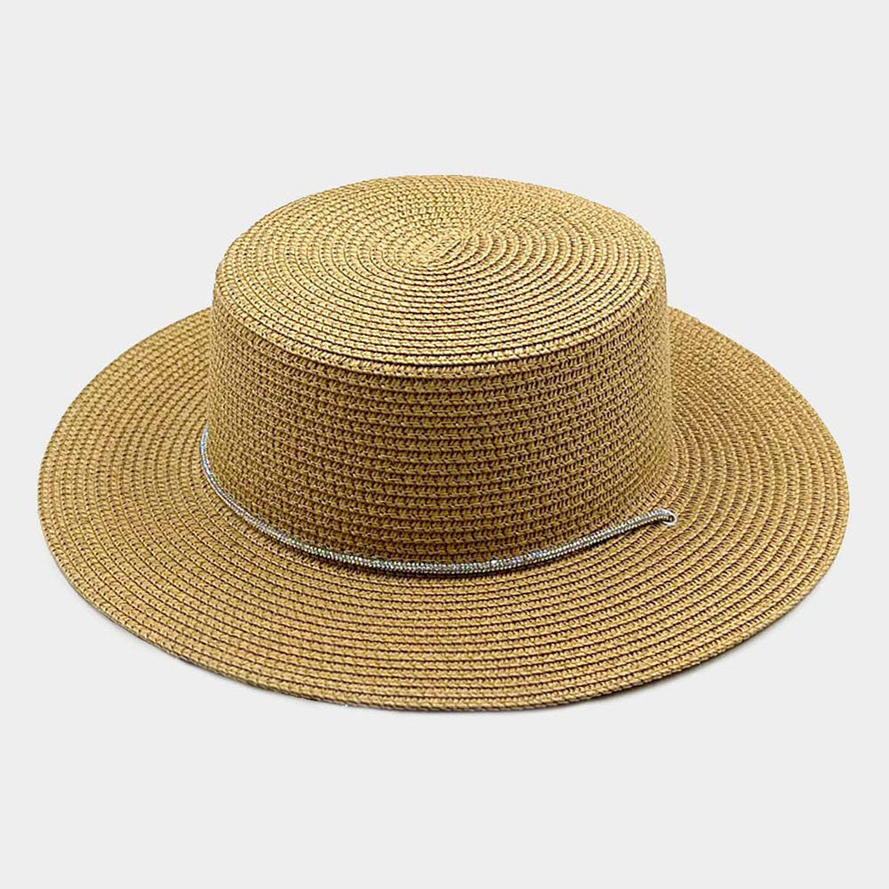 iLLASPARKZ Bling Chin Tie Straw Sun Hat