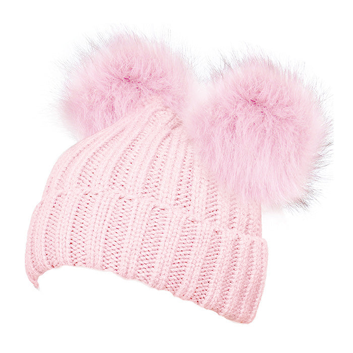 iLLASPARKZ Double Faux Pom Pom Winter Beanie