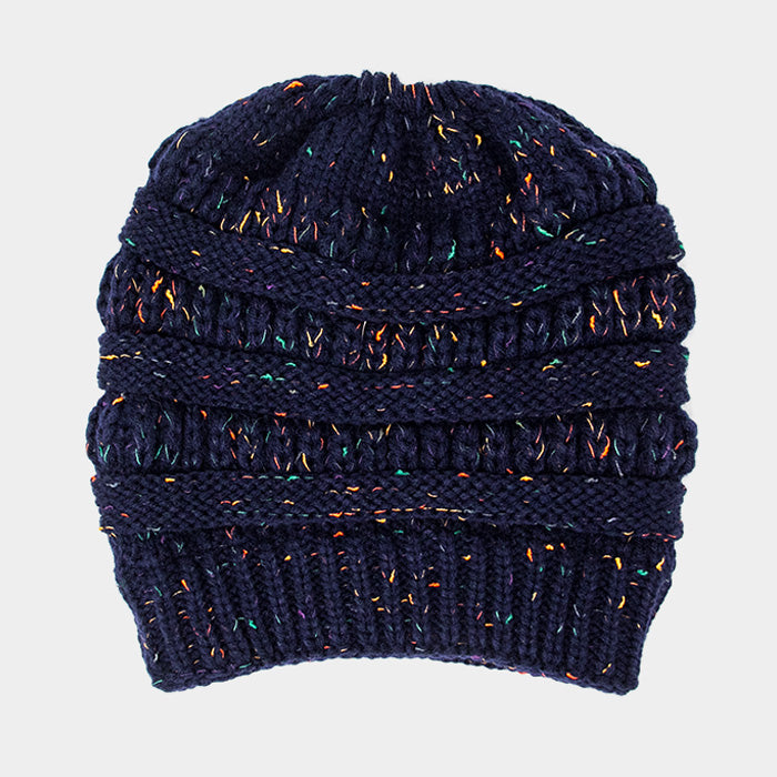 iLLASPARKZ Multi Color Sprinkled Hole Knitted Beanie Hat