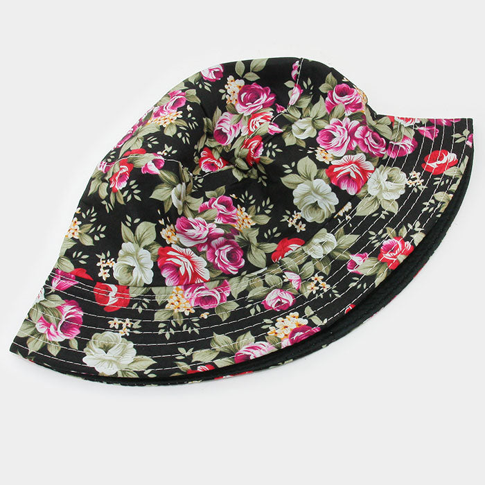 iLLASPARKZ ROMANTIC FLORAL PATTERN SUMMER BUCKET HAT