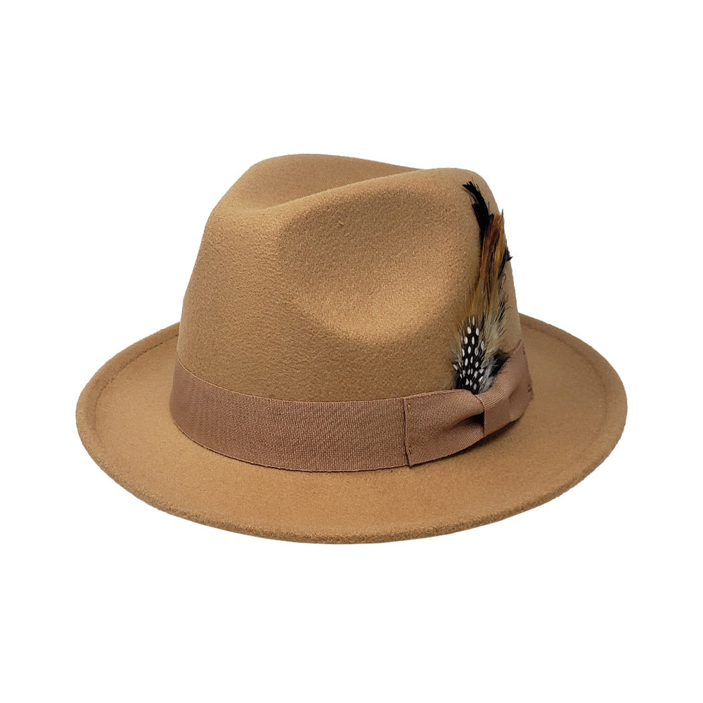 iLLASPARKZ Feather Bow Pointed Fedora Hat