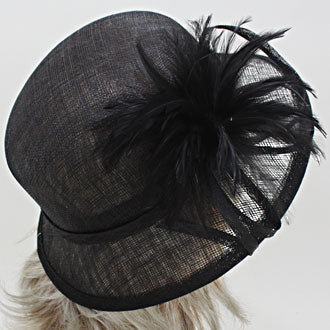 iLLASPARKZ Feather Sinamay Wide Ribbon Dressy Hat