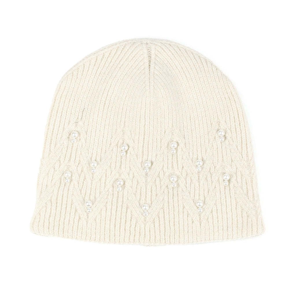 iLLASPARKZ Pearl Embellished Knit Beanie Hat