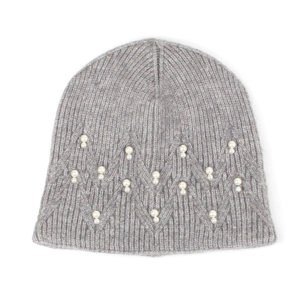 iLLASPARKZ Pearl Embellished Knit Beanie Hat