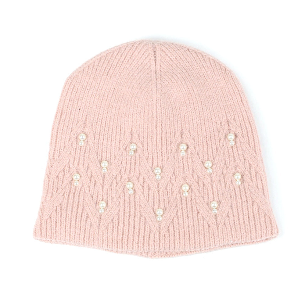 iLLASPARKZ Pearl Embellished Knit Beanie Hat