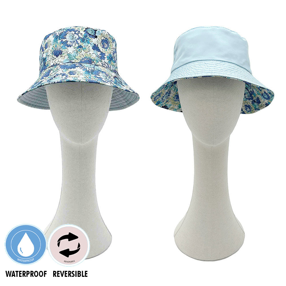 iLLASPARKZ Reversible Waterproof Floral Print Rain Bucket Hat